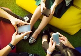 People using phones